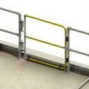Full height safety gate for safe access to roofs